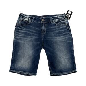 Women’s Silver Jean Shorts Blue Wash